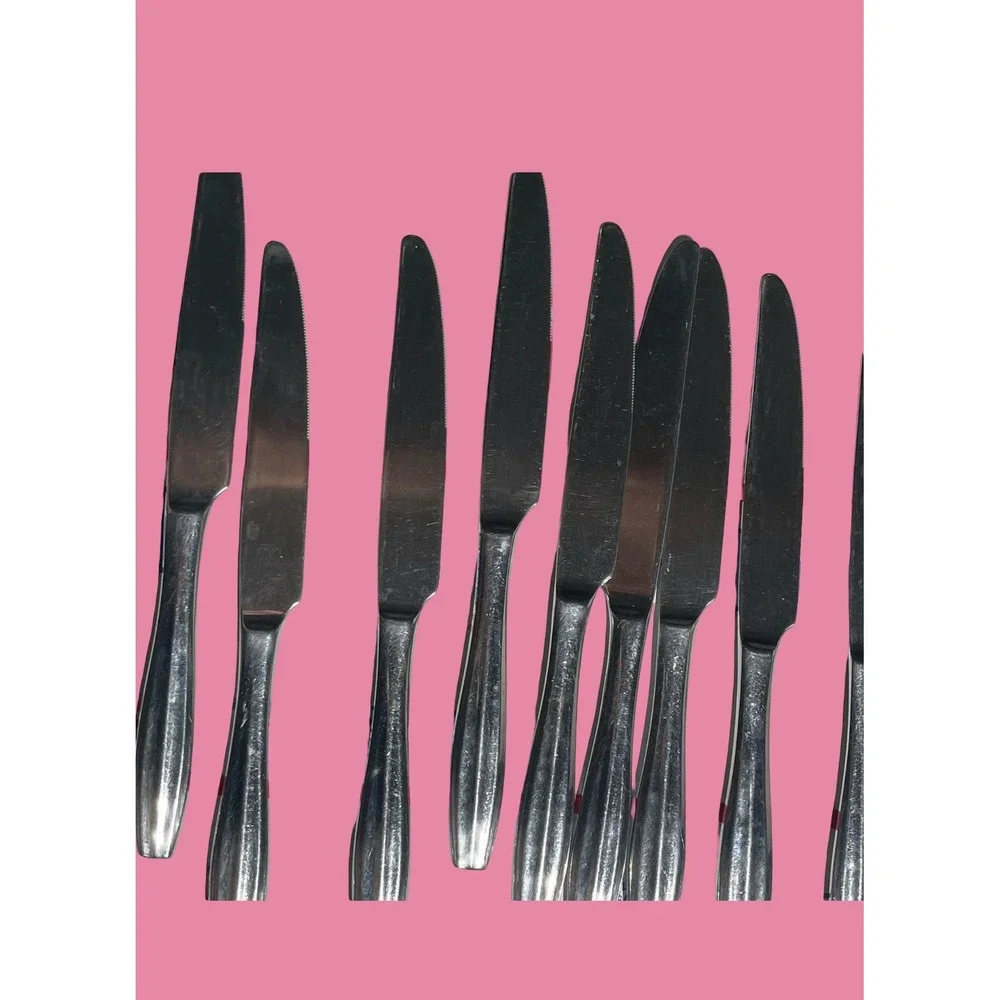 Mikasa Steak Knives Lot of 12 Stainless Steel Serrated Dinner Knives Flatware